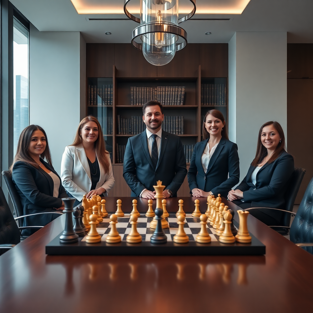 Professional legal team in modern law office